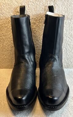 Franco Cuadra Men’s Black Western Dress Leather Zip Pointed Toe Boot 11 EE
